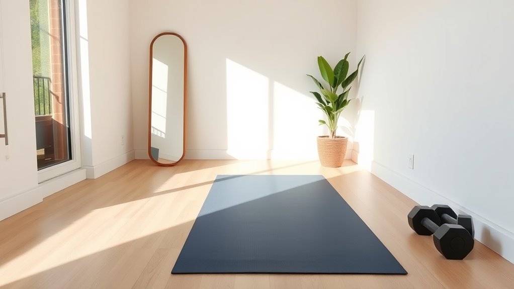 motivating organized workout space