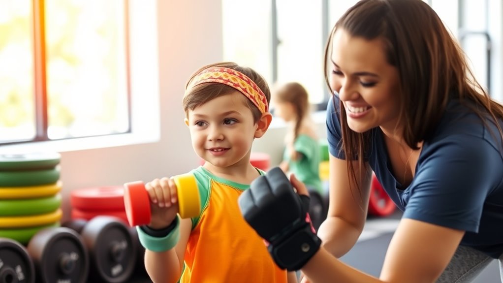 children can safely lift weights
