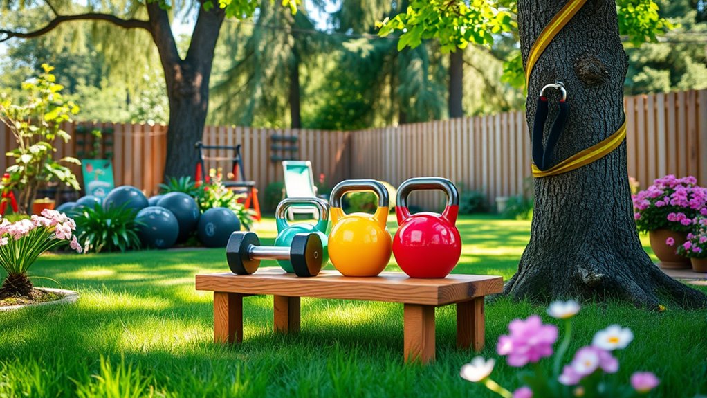 outdoor backyard fitness setup
