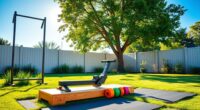 outdoor fitness equipment setup