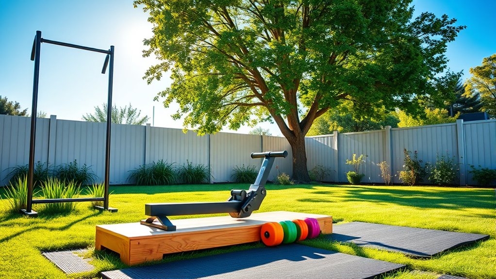 outdoor fitness equipment setup