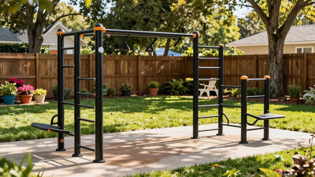 outdoor fitness station setup